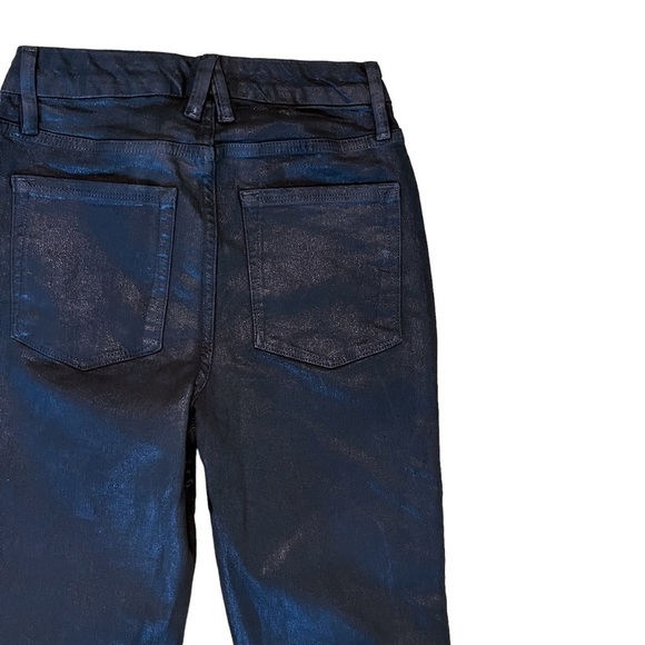 GOOD AMERICAN Good Classic Coated Denim Jeans Size 28 in Black - Picture 13 of 16